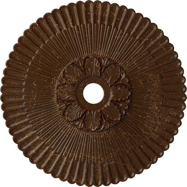 Ekena Millwork Melonie Ceiling Medallion (Fits Canopies up to 6 1/4"), 36 1/4"OD x 1 7/8"P, Root Beer Crackle CM36MERBC - main